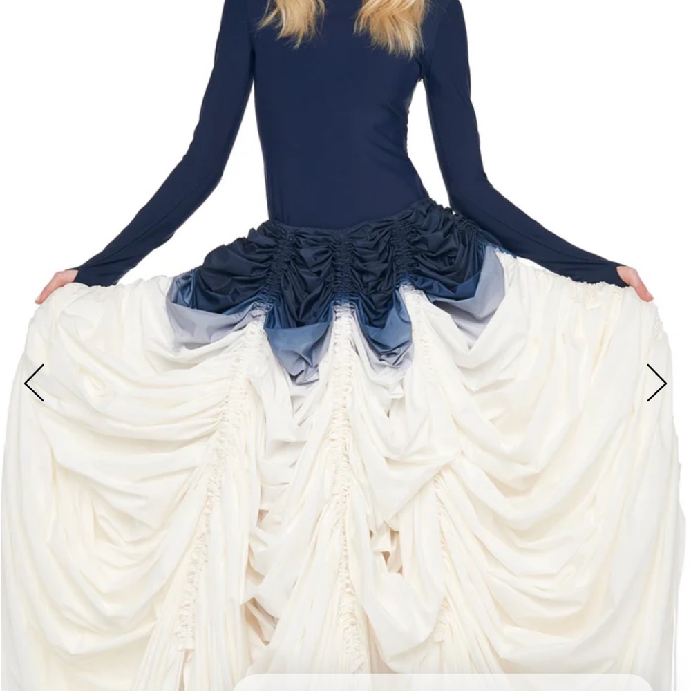 Norma Kamali PARACHUTE FULL SKIRT in Ombre Blues and White BNWT SOLD OUT Large